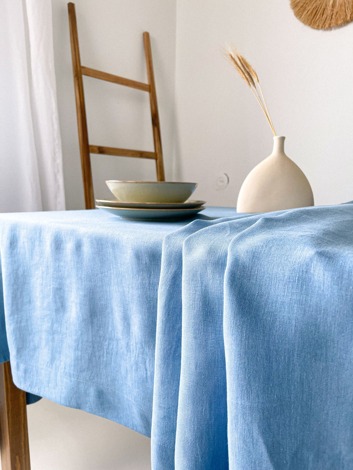 Tischset 8-teilig, 100% Leinen, Türkis Und Blau Set Wavy | Maisons Du Monde