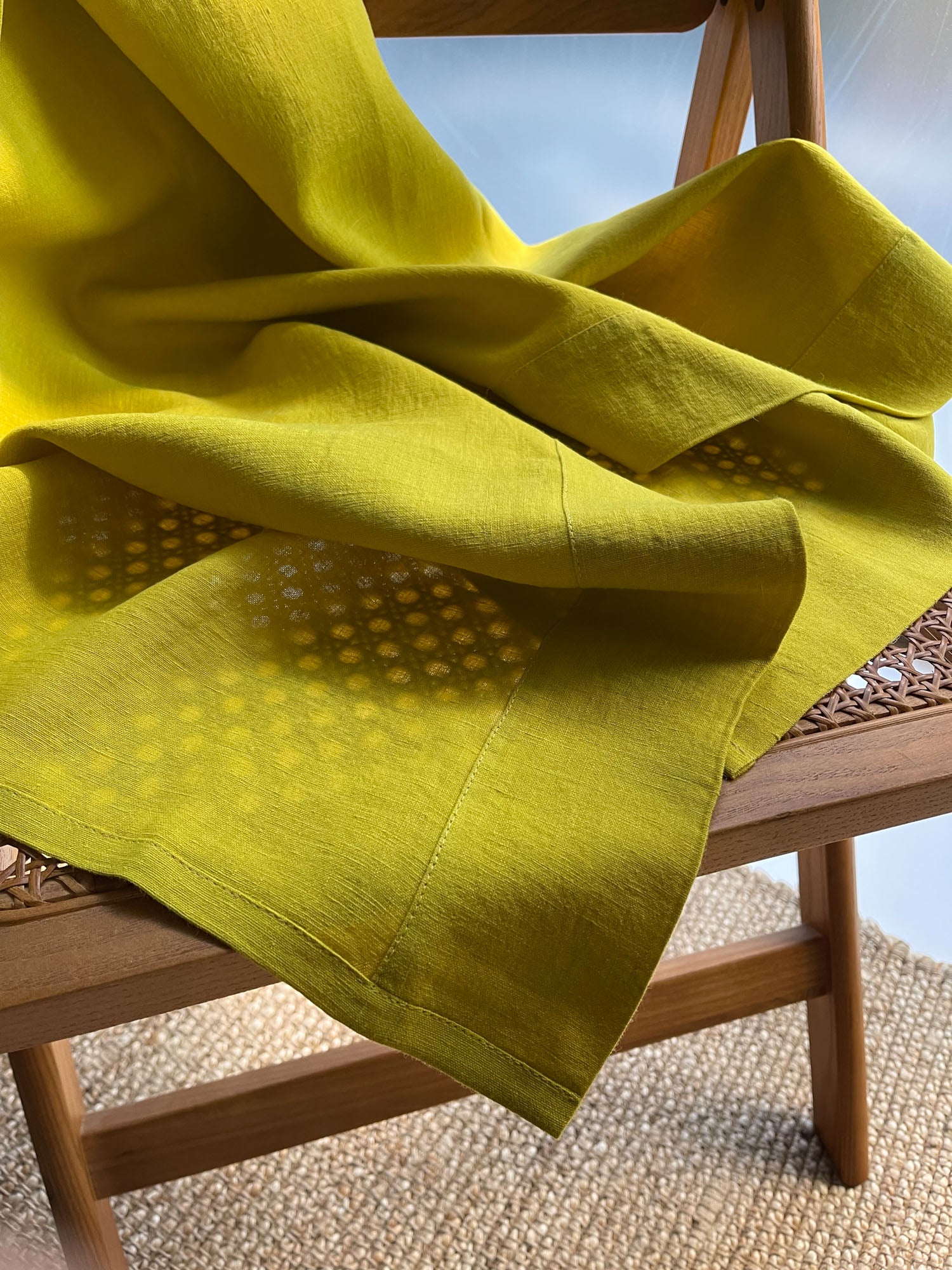 Mittelschwere Leinenvorhänge – Chartreuse Gelb (2er-Set)