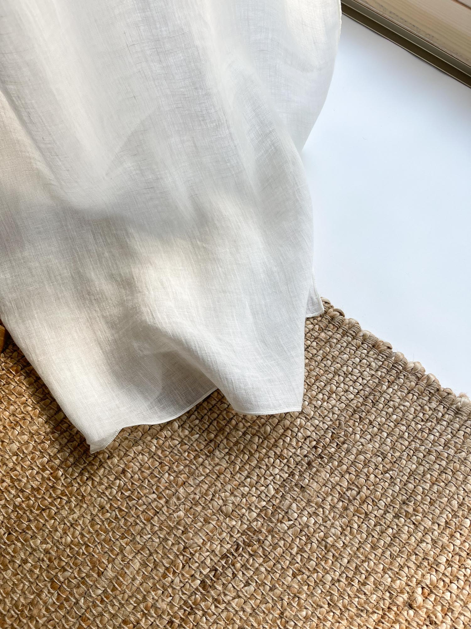 Leinen Musselin Vorhang - Gebrochen Weiß, einzeln