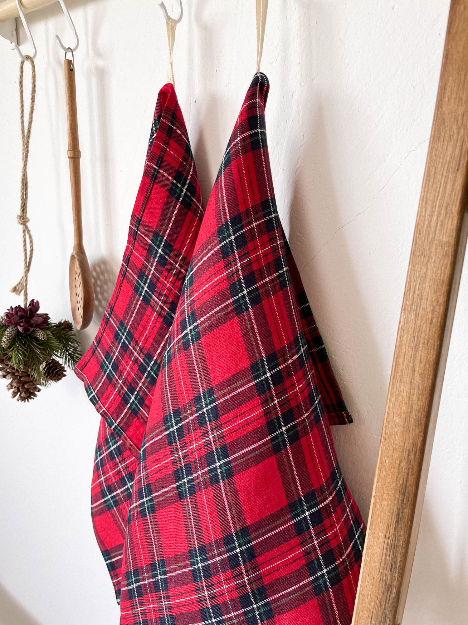 Geschirrtuch aus Leinen - Rot Tartan - Linen Notes