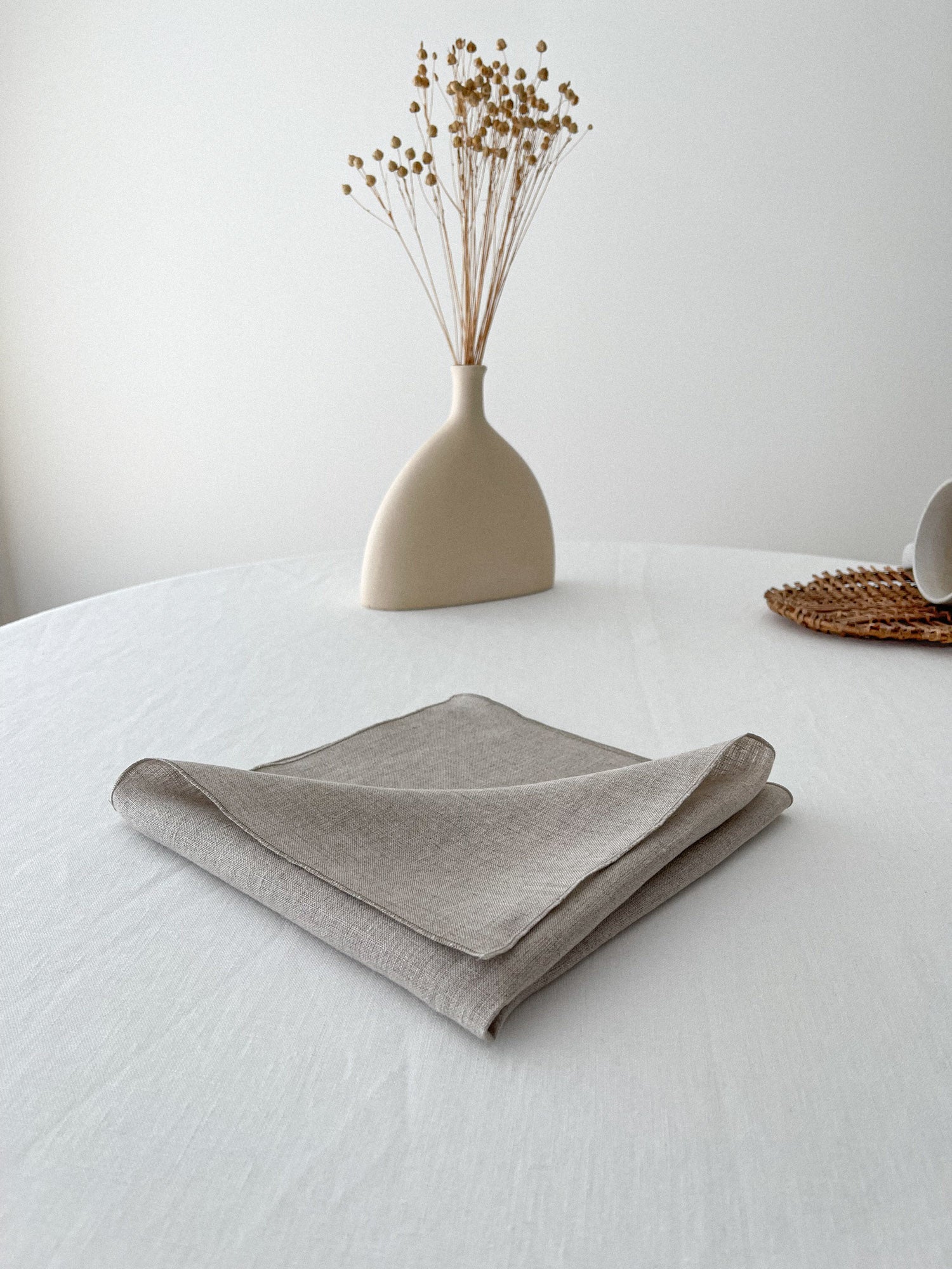 Beige Leinenserviette mit Rollsaum - Linen Notes